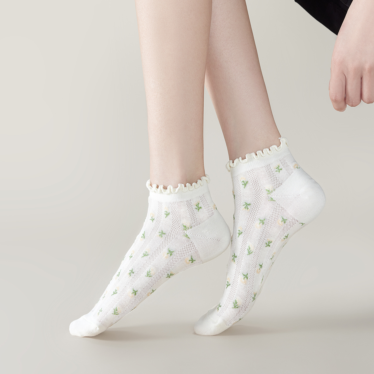 caramella白色防滑不掉跟浅口袜 Caramella卡拉美拉船袜