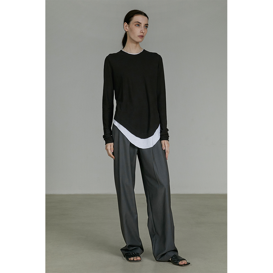 UNSPOKEN深灰色西装裤女2026春季高级感休闲裤高腰显瘦垂感阔腿裤,淘宝优惠券,粉丝福利购,淘宝优惠卷