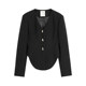 UNSPOKEN black suit jacket, women's spring temperament design sense, niche high-end sense, shoulder pads, new Chinese style suit