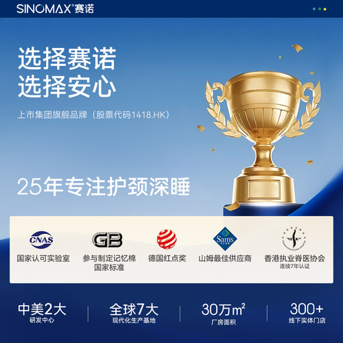 赛诺4D护颈枕第3代深睡记忆枕头双层枕芯蝶形助睡眠慢回弹记忆棉 - 图1