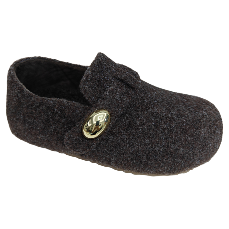 平底加绒毛呢勃肯鞋女2025新款冬季爆款灰色百搭一脚蹬魔术贴单鞋,淘宝优惠券,粉丝福利购,淘宝优惠卷