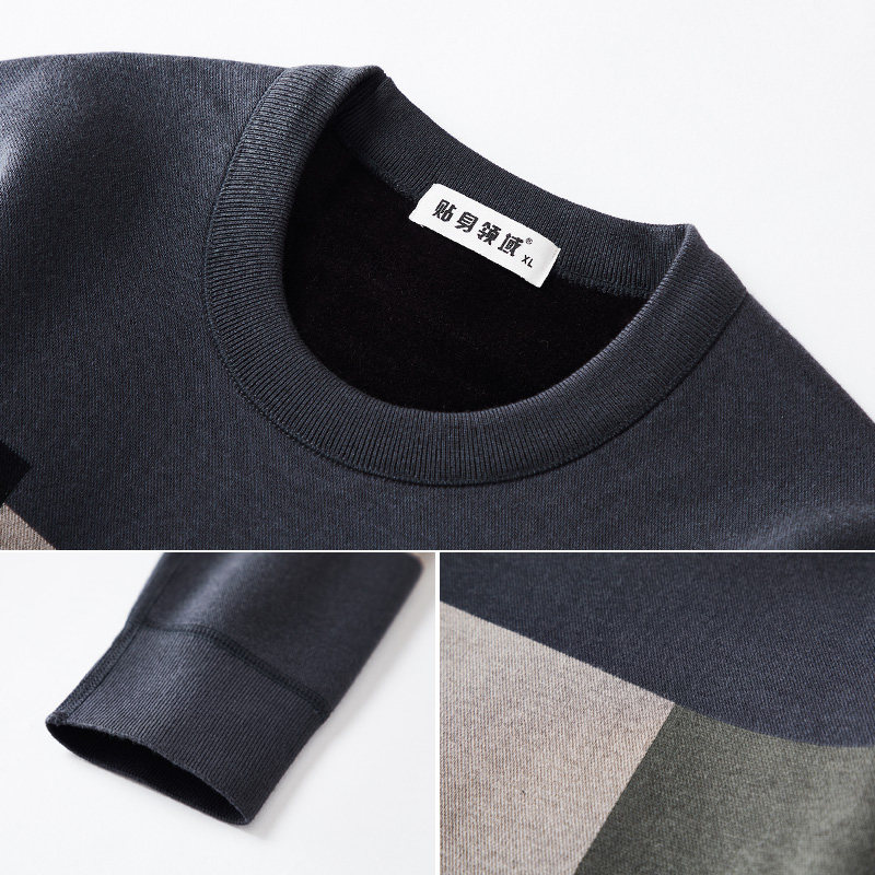 保暖男套装加绒青少年圆领保暖衣 贴身领域内衣保暖套装