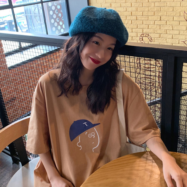 Hiphop pure cotton mm large size women's ins short-sleeved T-shirt