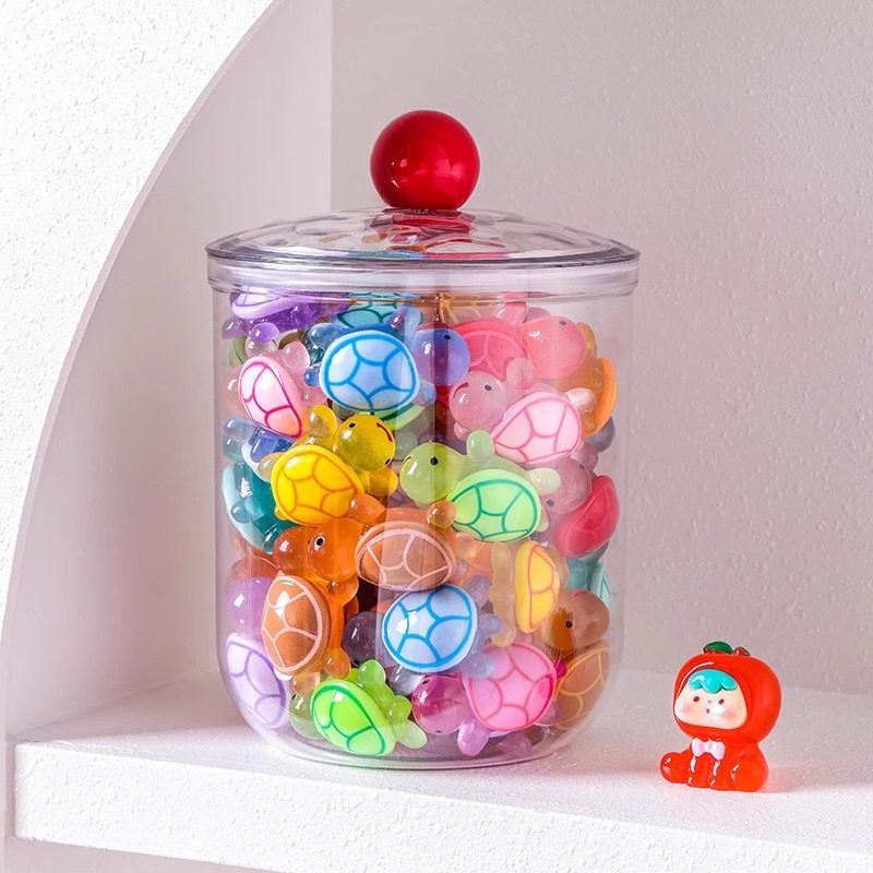 萌粒展示罐收纳公仔积木乌龟小玩具密封罐摆件透明展示架防尘盒子,淘宝优惠券,粉丝福利购,淘宝优惠卷
