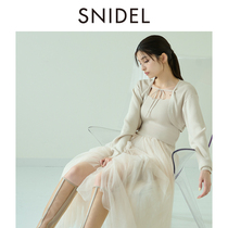 SNIDEL2024 Spring Summer New Products Sweet knit cardio-knitted sweatshirt thin yarn splicing one-piece dress Two sets SWNO241101