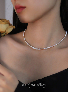 巴洛克珍珠项链进口14K包金叠戴