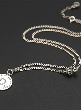 富贵鹿26个英文字母皇冠吊坠项链