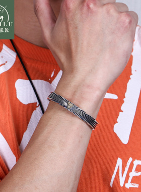 富贵鹿复古风上帝之眼纹路手镯