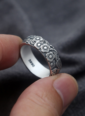 富贵鹿s925新款亚光色花喜鹊足银