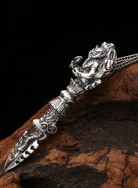 金刚杵象鼻神迦尼萨吊坠挂饰纯银