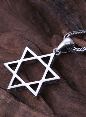 富贵鹿六芒星镂空嘻哈风ins吊坠