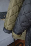 [秋装精选 女童大气双面穿黑+军绿绗棉菱格柔软棉衣小中大童]
