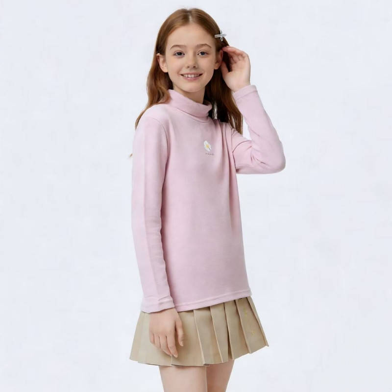 外贸原单秋冬装女童柔软自发热德绒长袖打底衫中高领堆堆领大童鑫,淘宝优惠券,粉丝福利购,淘宝优惠卷