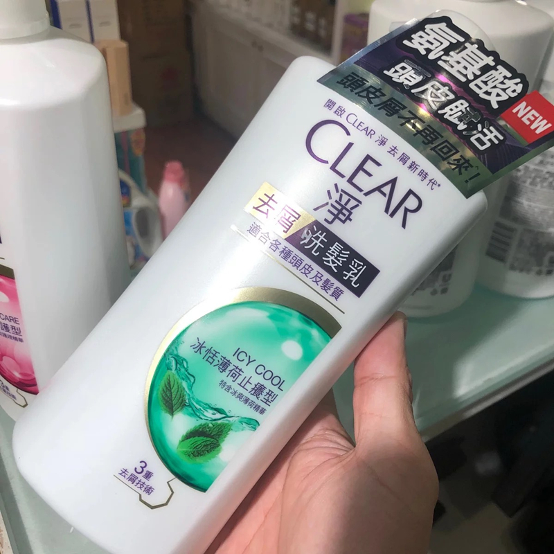 香港版CLEAR清扬洗发水多效水护冰怡薄荷止痒控油平衡洗发露750ml-图0