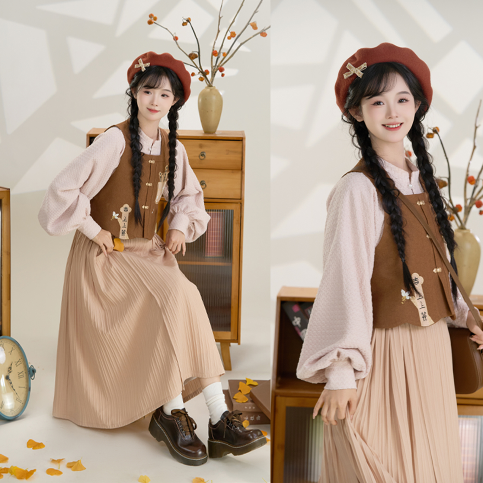 上上签 清水溪汉初原创设计汉服套装秋冬改良汉元素国风日常百搭 - 图1