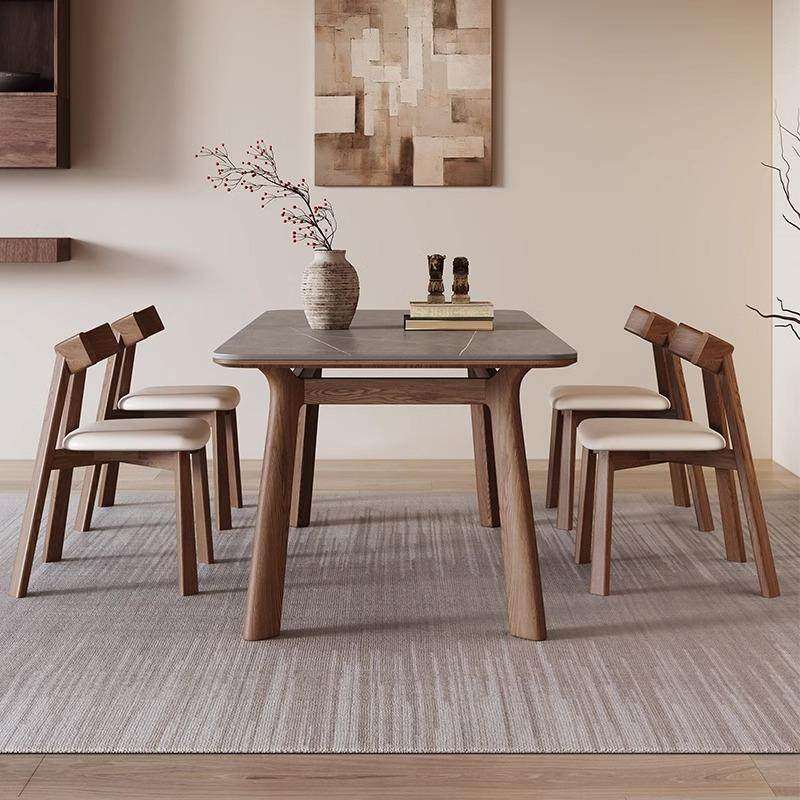 极简实木岩板餐桌家用小户型轻奢简约现代长方形餐桌椅2025新款,淘宝优惠券,粉丝福利购,淘宝优惠卷