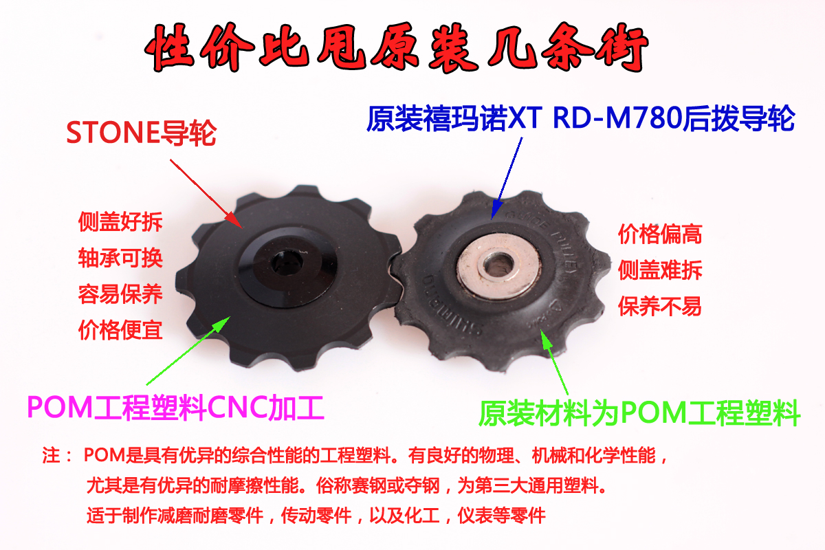 STONE山地公路自行车树脂静音正负齿改装后拨轴承导轮12T14T XX1 - 图2