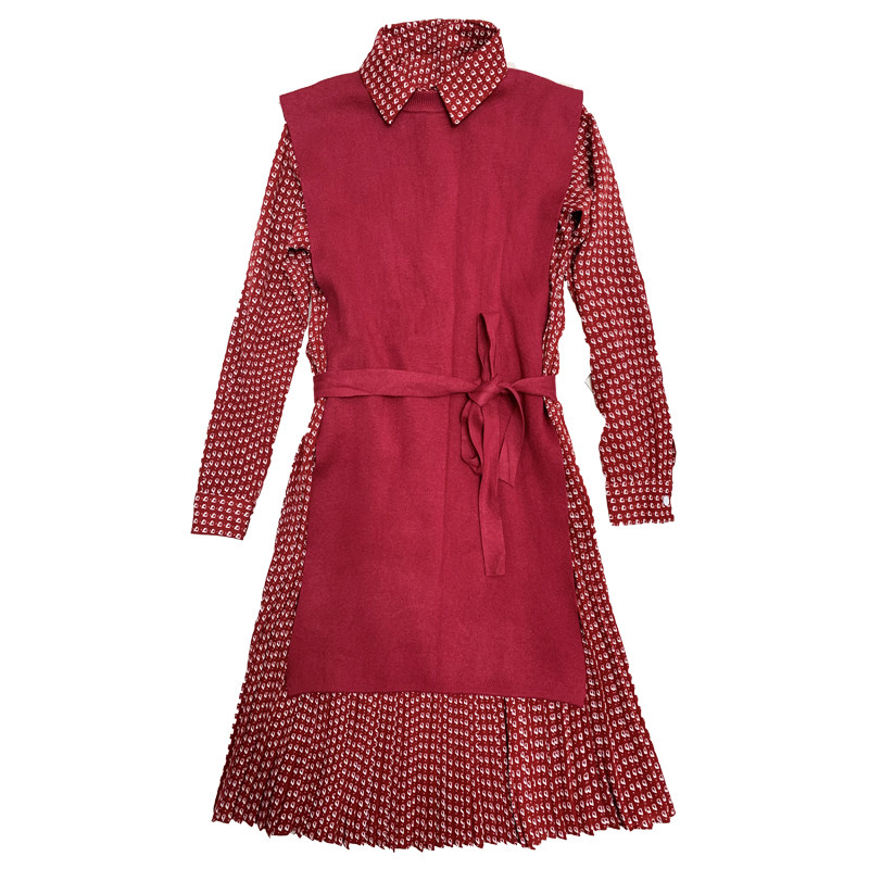 咖布高阶叠搭!超美车厘子红针织衫 咖布服饰连衣裙