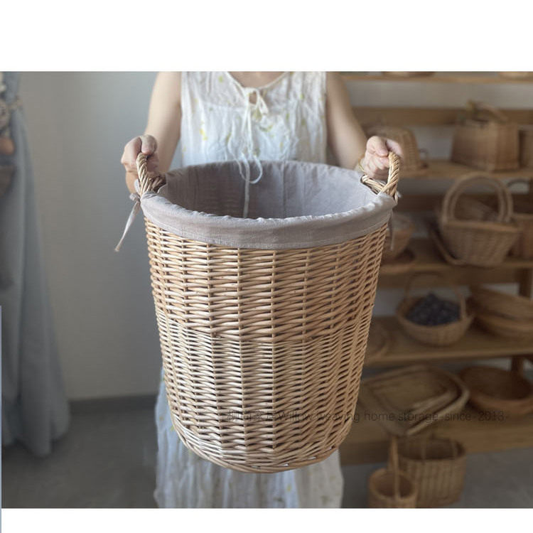 藤编脏衣篮脏衣桶手工编织圆形大号实用衣物卧室洗手间创意收纳篮,淘宝优惠券,粉丝福利购,淘宝优惠卷