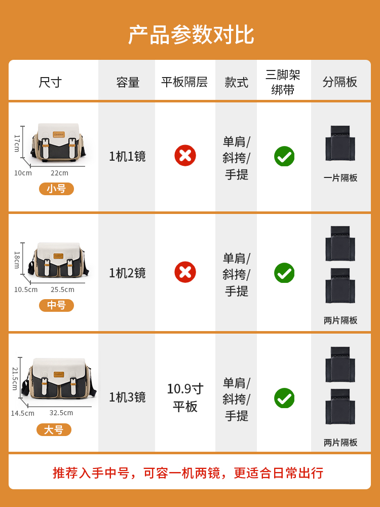 Cwatcun香港品牌日系单肩相机包便携休闲微单单反卡登专业斜挎适用佳能g7x2尼康索尼zve10富士xs10 xt30-图0