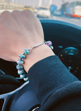 幻彩染裂纹珠石配饰手串手链