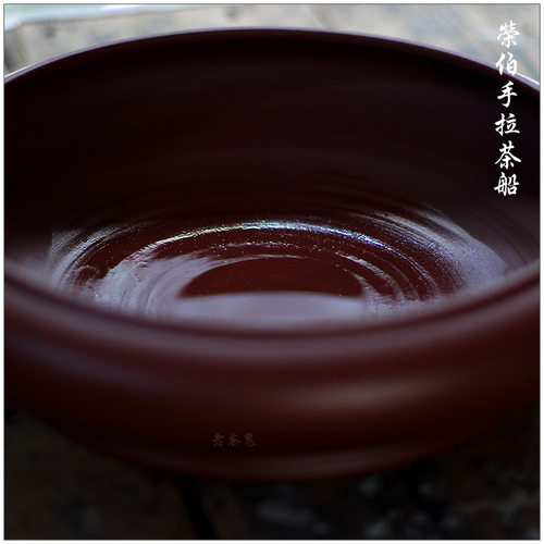 【黄甲荣 手拉茶船】古陶老茶鬼 12英寸手拉朱泥茶盘 荣伯 铜钱盘 - 图1