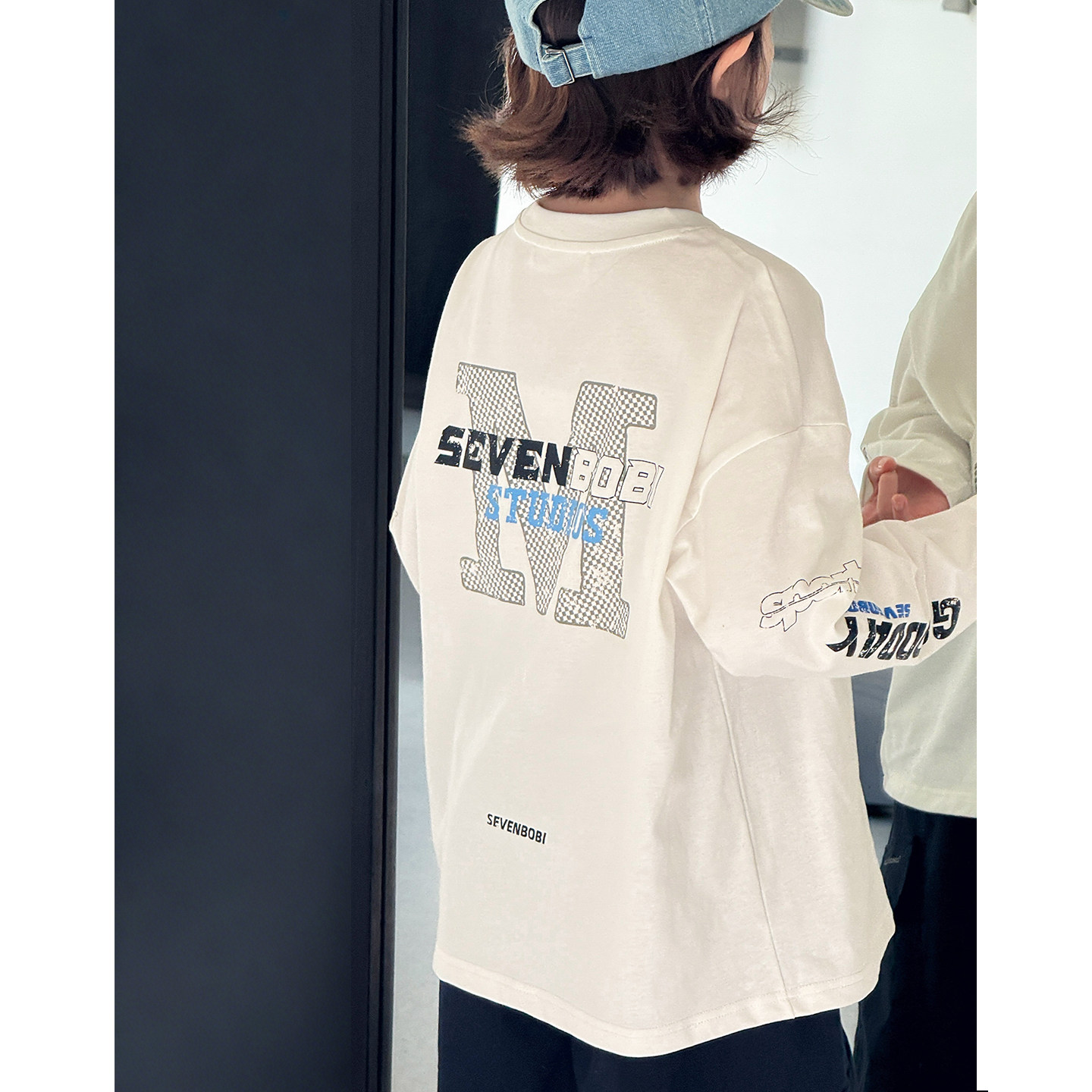 【亲子】柒号童仓女大童赛车风长袖T恤春装新款美式宽松运动上衣,淘宝优惠券,粉丝福利购,淘宝优惠卷