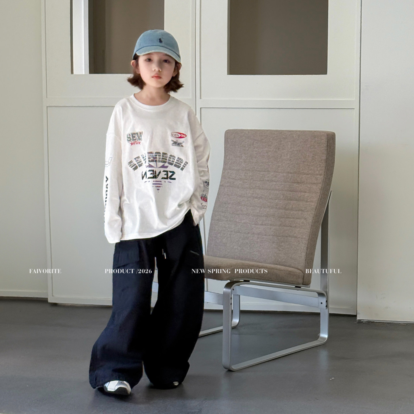 【亲子】柒号童仓女大童赛车风长袖T恤春装新款美式宽松运动上衣,淘宝优惠券,粉丝福利购,淘宝优惠卷