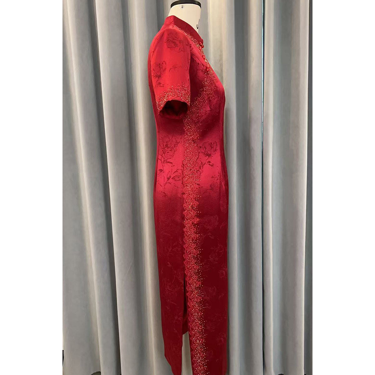 中式提花喜服高端年轻妈妈醋酸旗袍礼服2025年新款婚宴装连衣裙,淘宝优惠券,粉丝福利购,淘宝优惠卷