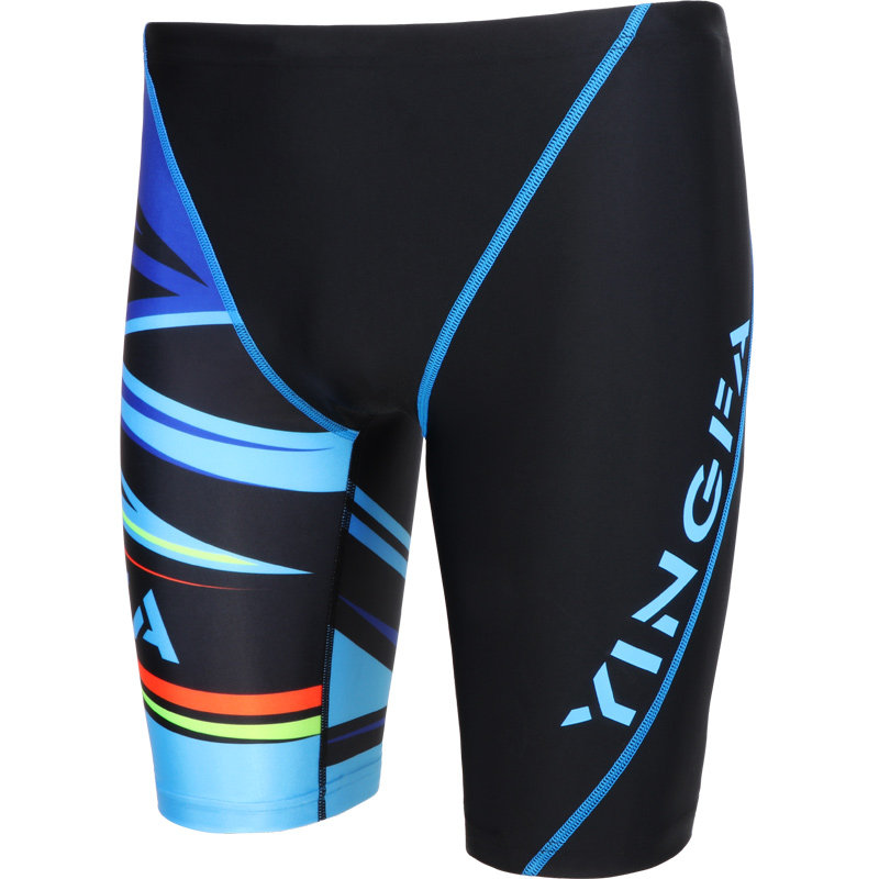 英发温泉游泳裤男士五分平角裤中大童学生游泳裤大码成人泳装男款