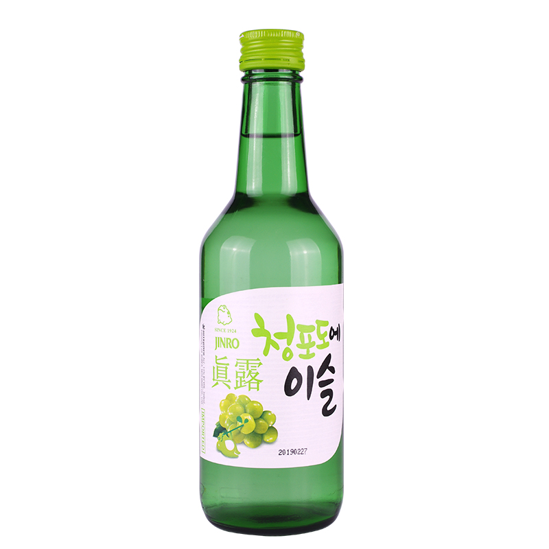 韩国进口烧酒真露青葡萄味利口酒360ml*20瓶果味低度瓶装清酒洋酒 - 图3