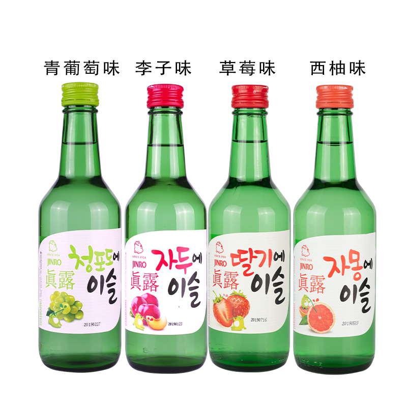 包邮韩国进口真露烧酒360ml*20瓶6种口味混合装原味果味低度清酒 - 图3