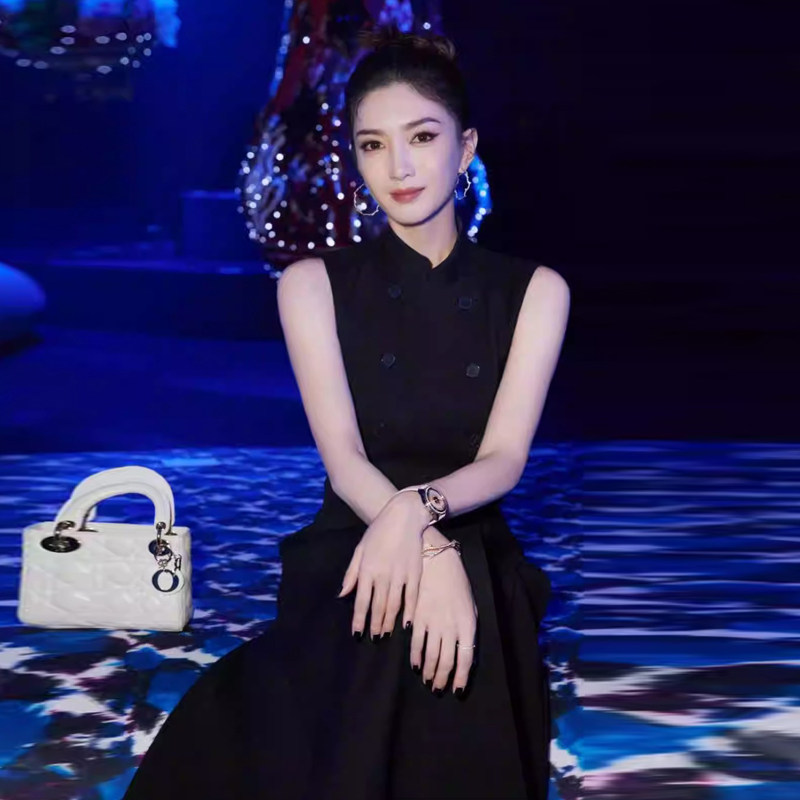 高定 D家新款职场气质西装马甲连衣裙女无袖长短裙修身显瘦女装