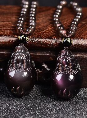 本命年天然冰彩黑曜石龙龟保泰吊坠灵龟保运金龟赐瑞神龟赐