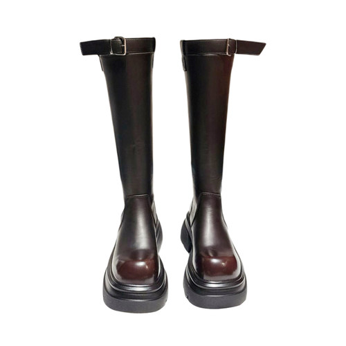 轻便~韩国单高跟皮带扣高筒机车靴女2025秋冬新款长靴ins风长筒靴 - 图3