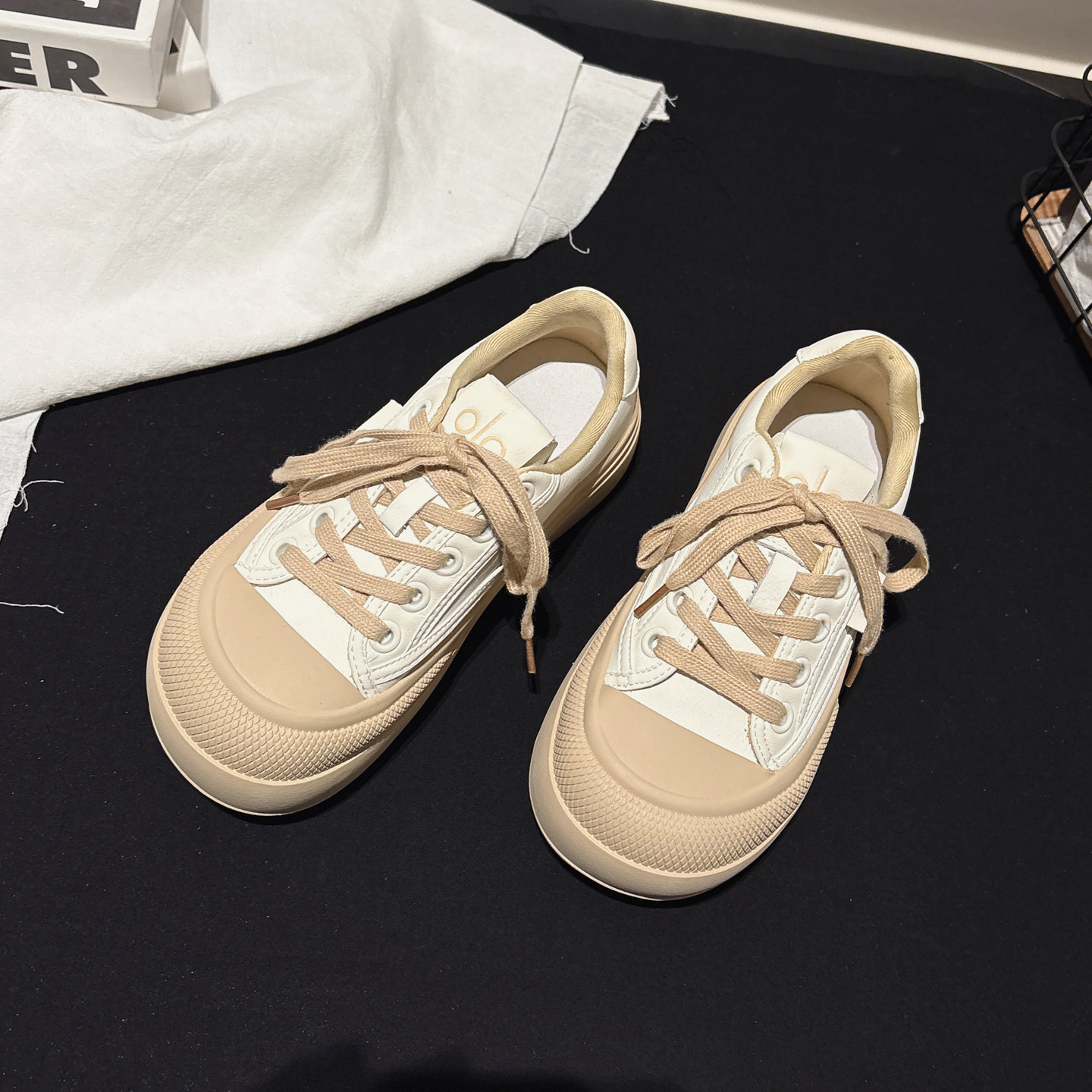 4CM增高~MONA娃娃头厚底休闲板鞋春新款配堆堆袜运动鞋学生女鞋子,淘宝优惠券,粉丝福利购,淘宝优惠卷