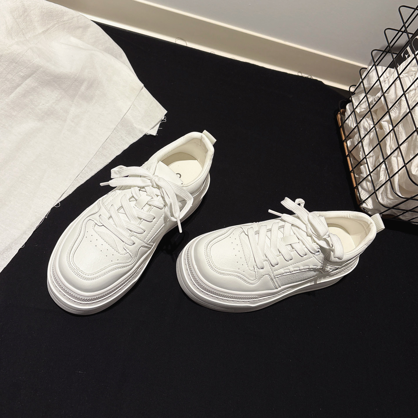 7CM增高~轻便厚底真皮小白鞋女春新款休闲板鞋百搭运动鞋学生女鞋,淘宝优惠券,粉丝福利购,淘宝优惠卷