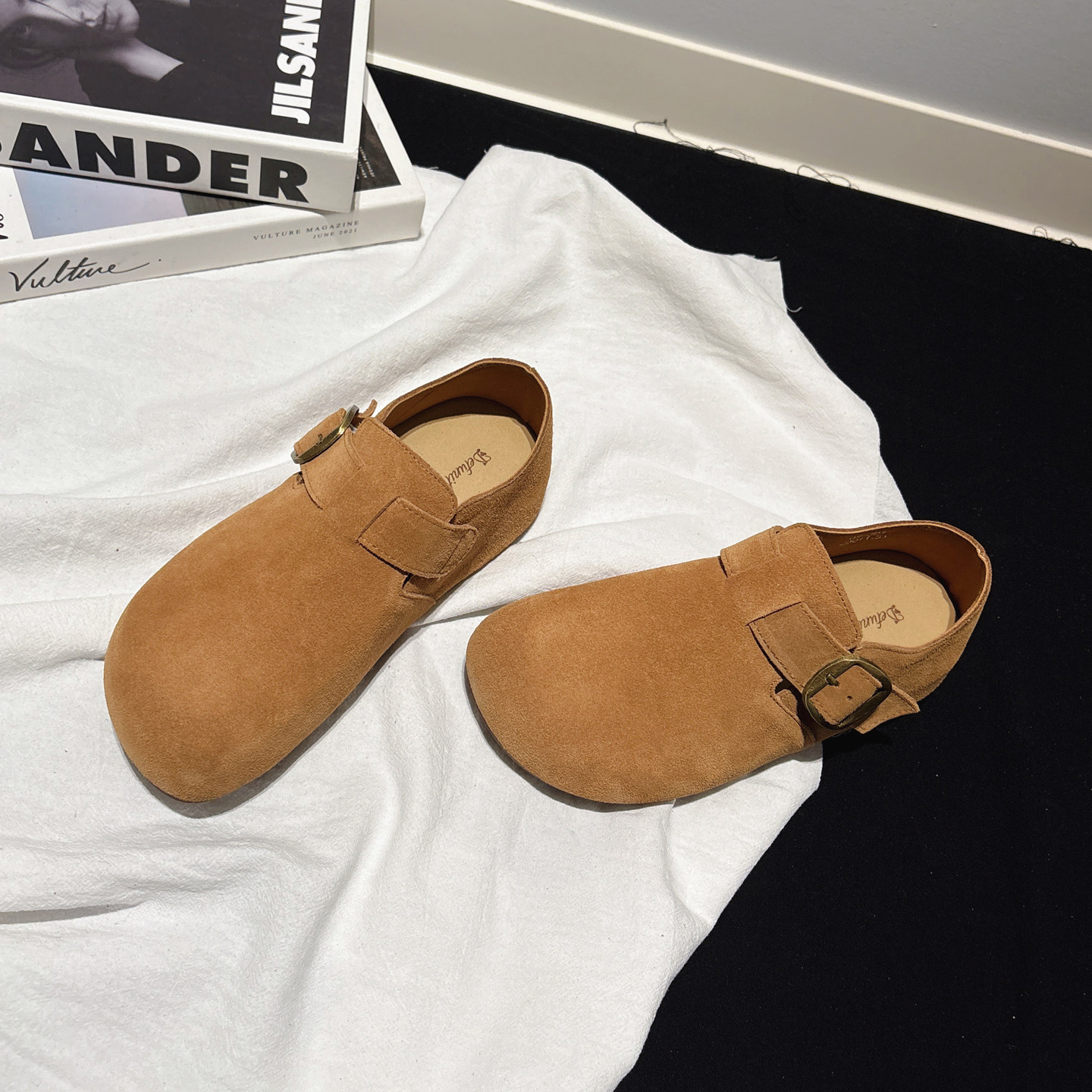 内增高3CM~真皮小土豆勃肯鞋女配堆堆袜一脚蹬懒人鞋深口圆头单鞋,淘宝优惠券,粉丝福利购,淘宝优惠卷