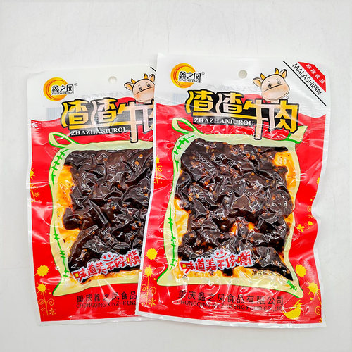 鑫之凤渣渣牛肉80g麻辣办公室零食开袋即食麻辣小吃重庆特色麻辣 - 图0