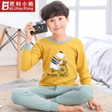 Детское нижнее белье, термобелье, хлопковый комплект для мальчиков, хлопковая удерживающая тепло пижама, свитер, большой размер, подходит для подростков