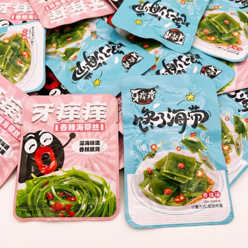 牙痒痒海带丝500g约22包香辣脆爽即食海带健康小吃解馋休闲零食 - 图2