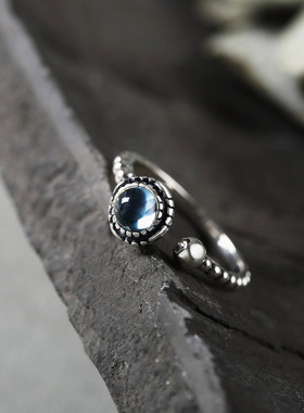 银石湾s925纯银戒指镶嵌复古女