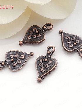 diy饰品配件手工耳环桃心项链