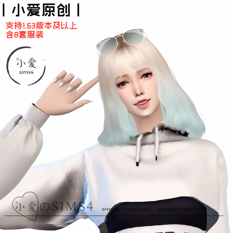 【小爱原创】模拟人生4sims4人物Mod小人含8套服装23#女娃-1.63 - 图0