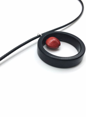 檀木musa独立设计手工相思豆吊坠