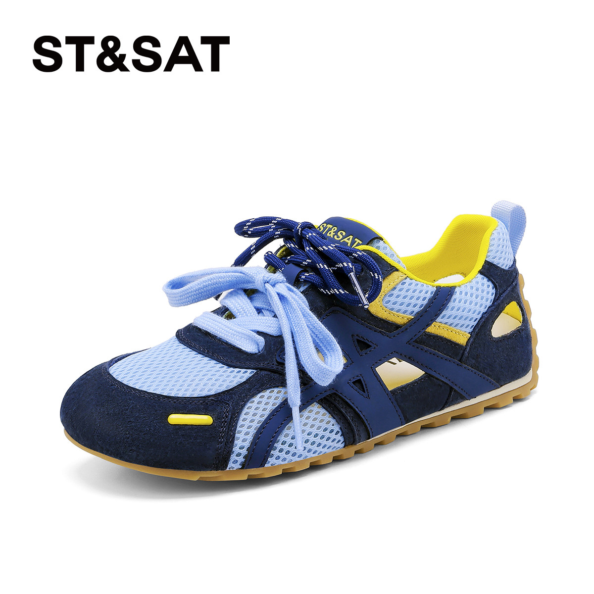 St&Sat/星期六夏季网面透气圆头系带平底阿甘德训鞋女SSD2112WCT,淘宝优惠券,粉丝福利购,淘宝优惠卷