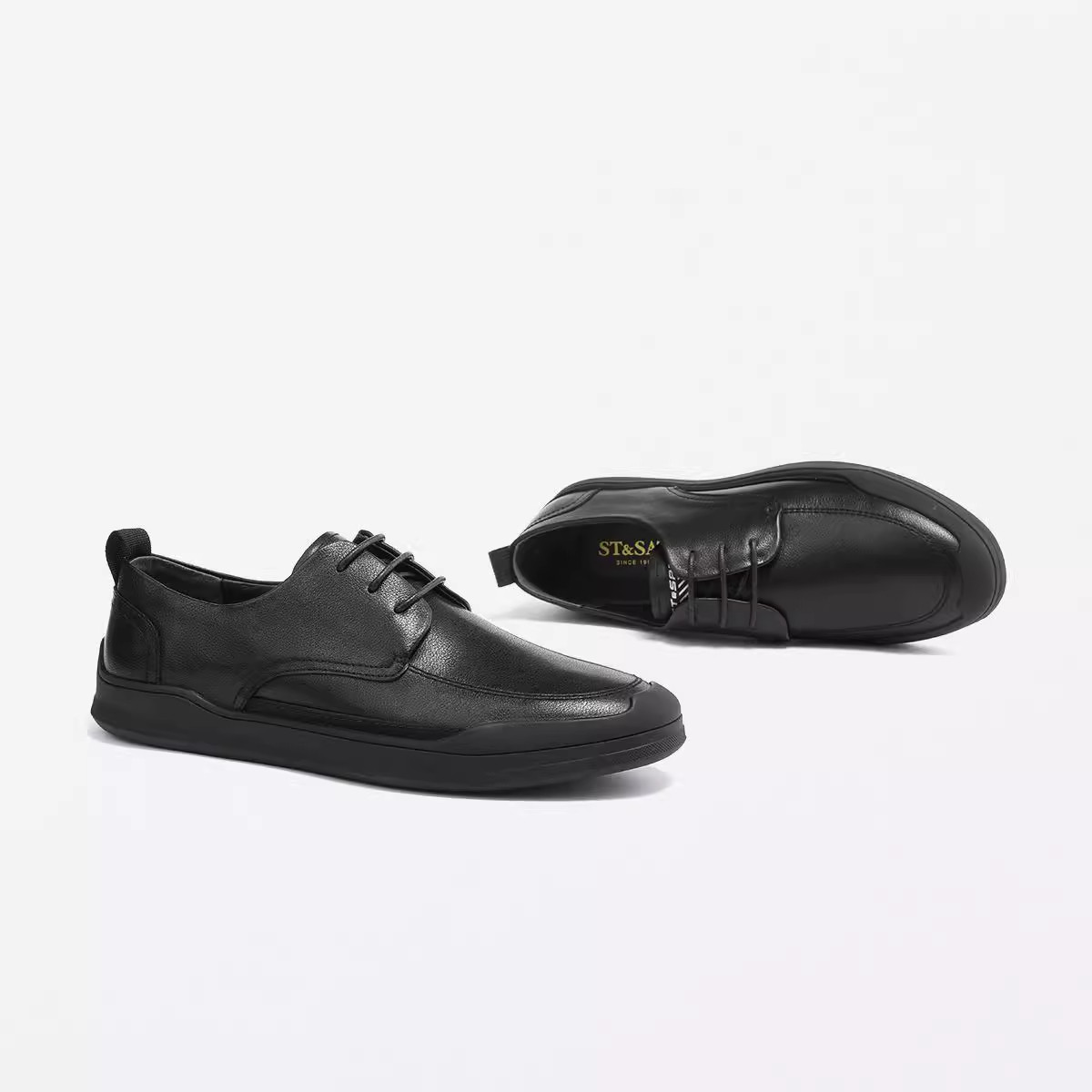 St&Sat/星期六春秋牛皮商务男鞋软底系带休闲男士皮鞋SS31122021 - 图1