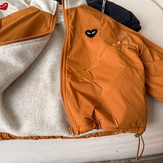 Einfarbige Kinderjacke von Fujima für Herbst und Winter im Samtstil