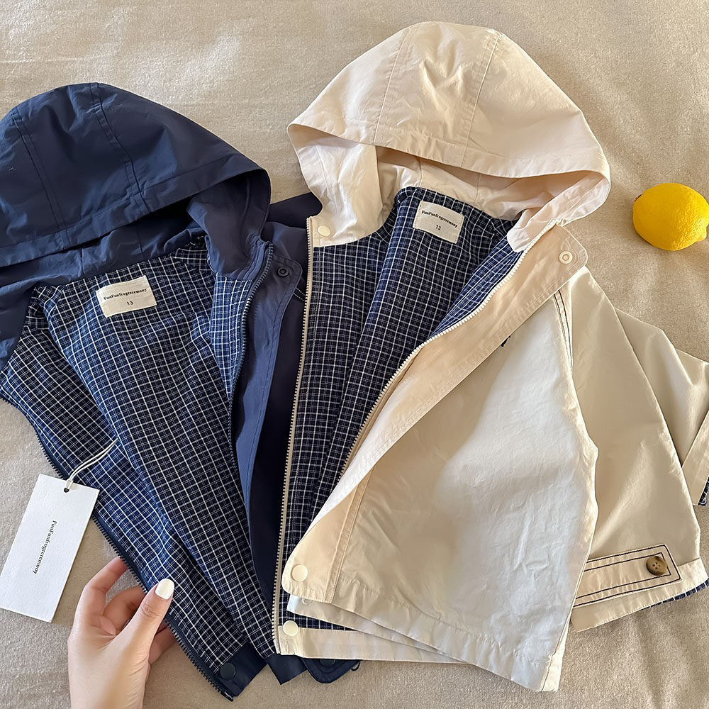 儿童连帽外套男简约2026春秋新款小童潮牌开衫宝宝短款风衣女洋气,淘宝优惠券,粉丝福利购,淘宝优惠卷