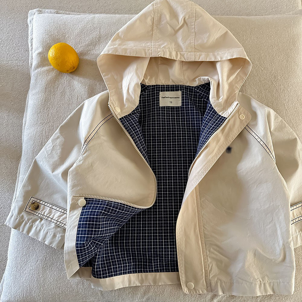 儿童连帽外套男简约2026春秋新款小童潮牌开衫宝宝短款风衣女洋气,淘宝优惠券,粉丝福利购,淘宝优惠卷